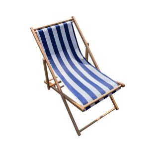 כסא ים עץ בד כחול
