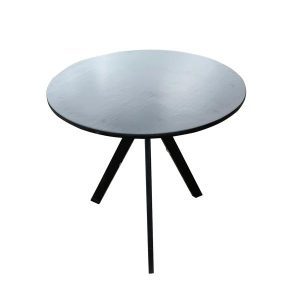 שולחן עץ עגול קטן שחור 2