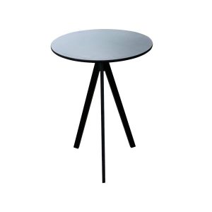 שולחן עץ עגול קטן שחור