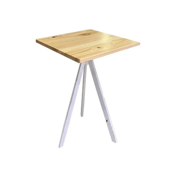 שולחן בר רגל משולשת לבנה טופ טבעי ריבוע - קארמה השכרת ציוד לאירועים