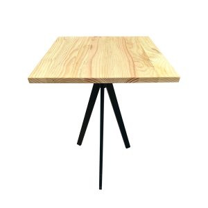 שולחן בר רגל משולשת לבנה טופ טבעי ריבוע - קארמה השכרת ציוד לאירועים